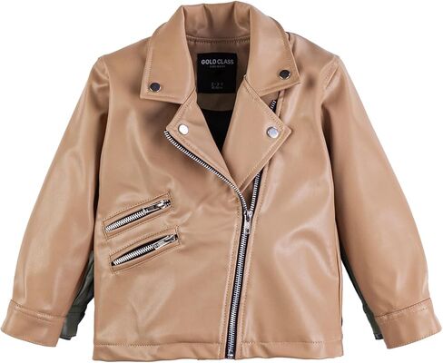 Kids Leather Jacket Unisex, Boys Leather Jacket, Stylish Girls Leather Jacket with Notched Collar in Saudi Arabia