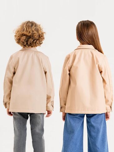 Kids Leather Jacket Unisex, Boys Leather Jacket, Stylish Girls Leather Jacket with Notched Collar in Saudi Arabia
