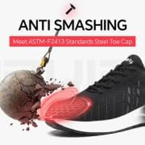أحذية Furuian من الصلب عند الأصابع للرجال والنساء مع وسادة هوائية، أحذية أمان خفيفة الوزن، أحذية مركبة من الأمام غير قابلة للانزلاق، أحذية عمل غير قابلة للتدمير in Kuwait