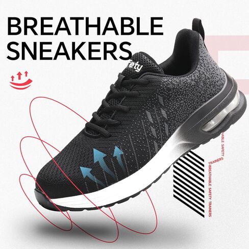 أحذية Furuian من الصلب عند الأصابع للرجال والنساء مع وسادة هوائية، أحذية أمان خفيفة الوزن، أحذية مركبة من الأمام غير قابلة للانزلاق، أحذية عمل غير قابلة للتدمير in Kuwait