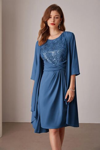 GRACE KARIN Women's Sequin Dress Two Piece Mother of The Bride Dresses with Jacket Lace Formal Wedding Guest Dress in Saudi Arabia