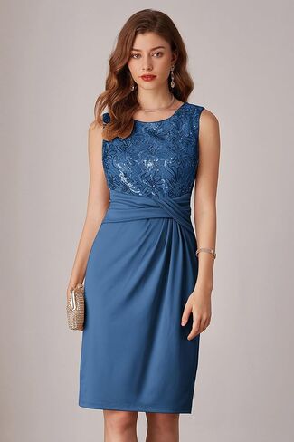 GRACE KARIN Women's Sequin Dress Two Piece Mother of The Bride Dresses with Jacket Lace Formal Wedding Guest Dress in Saudi Arabia