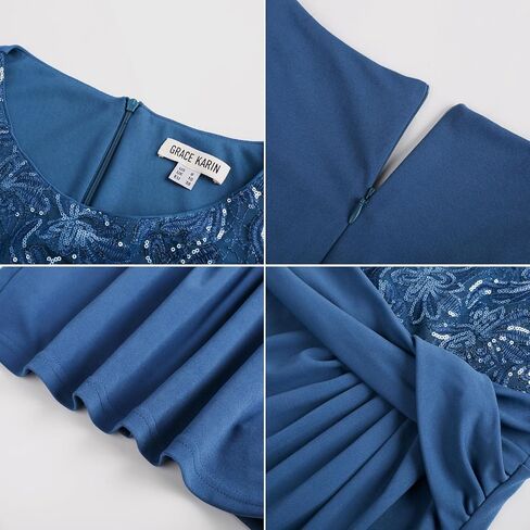 GRACE KARIN Women's Sequin Dress Two Piece Mother of The Bride Dresses with Jacket Lace Formal Wedding Guest Dress in Saudi Arabia