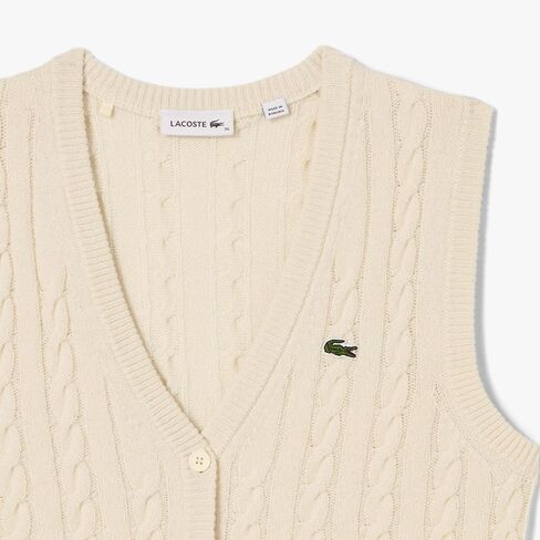 Lacoste Women's Sleeveless Cashmere Cardigan in Saudi Arabia