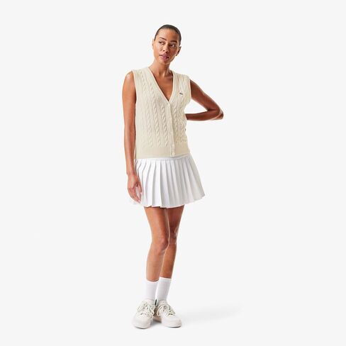 Lacoste Women's Sleeveless Cashmere Cardigan in Saudi Arabia