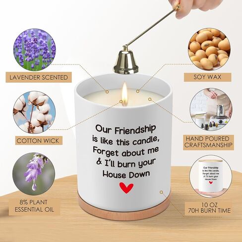 Friendship Gifts for Women, Christmas Friendship Gifts for Best Friend, Funny Gifts Birthday Ideas for Coworker Friend, Unique Farewell Going Away Gifts for Friends Her, Our Friendship Candle, 10OZ in Saudi Arabia