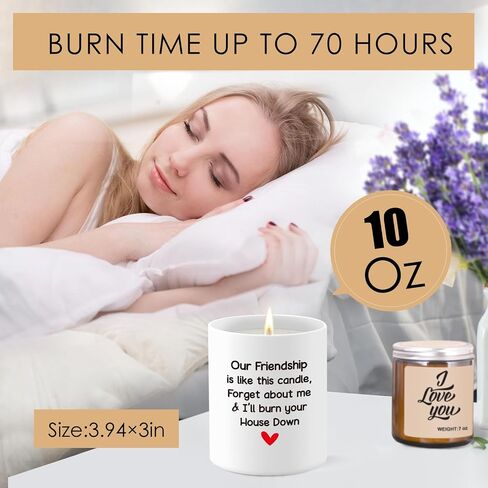 Friendship Gifts for Women, Christmas Friendship Gifts for Best Friend, Funny Gifts Birthday Ideas for Coworker Friend, Unique Farewell Going Away Gifts for Friends Her, Our Friendship Candle, 10OZ in Saudi Arabia