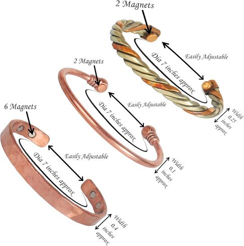سوار النحاس Touchstone النمط التبتي. تم تشكيلها يدويًا بسوار مجوهرات نحاسي صلب وعالي القياس للنساء والرجال. مجموعة من التصاميم المختلفة in Kuwait