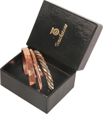 سوار النحاس Touchstone النمط التبتي. تم تشكيلها يدويًا بسوار مجوهرات نحاسي صلب وعالي القياس للنساء والرجال. مجموعة من التصاميم المختلفة in Kuwait