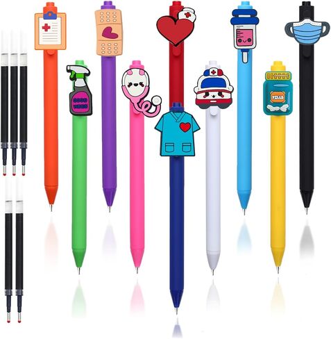 10Pcs Nurse Pens with 5 Extra Refills,Nursing School Essentials|Medical Assistant Accessories|Nurse CNA Accessories for Work, Present for Nurses, Doctors, and Nursing Students and Teachers in Saudi Arabia