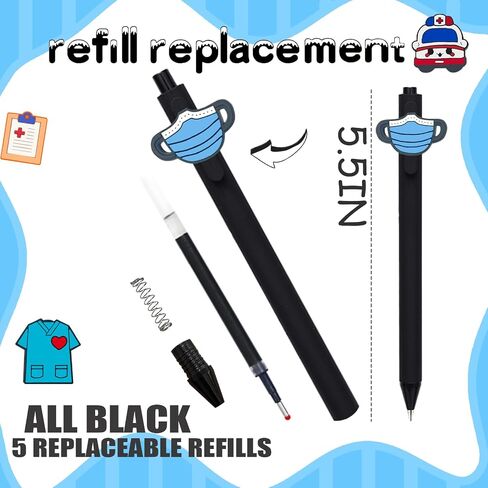 10Pcs Nurse Pens with 5 Extra Refills,Nursing School Essentials|Medical Assistant Accessories|Nurse CNA Accessories for Work, Present for Nurses, Doctors, and Nursing Students and Teachers in Saudi Arabia