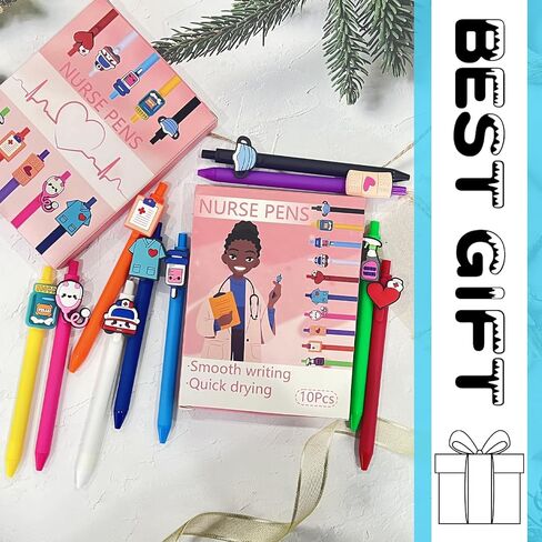 10Pcs Nurse Pens with 5 Extra Refills,Nursing School Essentials|Medical Assistant Accessories|Nurse CNA Accessories for Work, Present for Nurses, Doctors, and Nursing Students and Teachers in Saudi Arabia