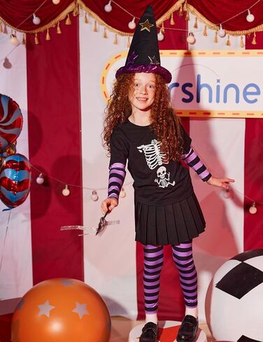 Arshiner Girls Christmas Halloween Long Sleeve Shirts Graphic Stripe Plaid Patchwork Top Tee in Saudi Arabia
