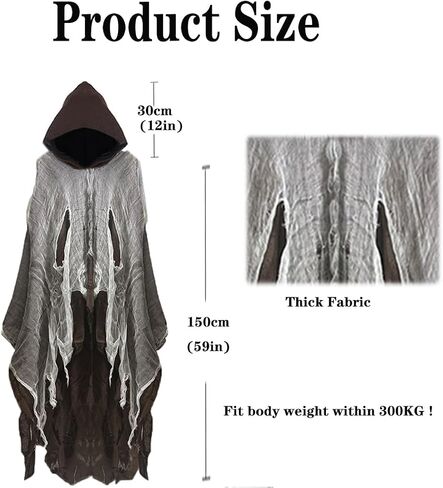 Halloween Grim Ghost Reaper Cloak Scythe Tattoo Sticker Devil Costume Demon Cape Sorcerer Robe Adult Teens Outfit in Kuwait