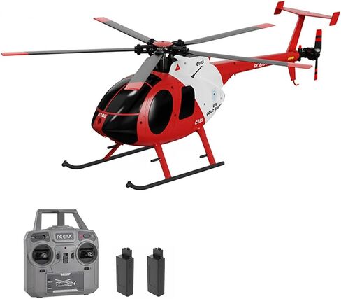 طائرة هليكوبتر للتحكم عن بعد، 2.4G 4CH UAV 1:28 ارتفاع ثابت وشفرة واحدة Flybarless هليكوبتر للتحكم عن بعد RTF مع توطين التدفق البصري 2 بطارية - أحمر in Saudi Arabia