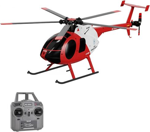 طائرة هليكوبتر للتحكم عن بعد، 2.4G 4CH UAV 1:28 ارتفاع ثابت وشفرة واحدة Flybarless هليكوبتر للتحكم عن بعد RTF مع توطين التدفق البصري 2 بطارية - أحمر in Saudi Arabia