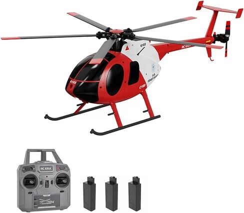 طائرة هليكوبتر للتحكم عن بعد، 2.4G 4CH UAV 1:28 ارتفاع ثابت وشفرة واحدة Flybarless هليكوبتر للتحكم عن بعد RTF مع توطين التدفق البصري 2 بطارية - أحمر in Saudi Arabia