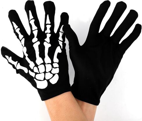 BOXOB Skeleton Gloves and Skull Face Mask, White Skeleton Gloves Halloween Skull Mask Breathable Skull Face Cover for Adults Halloween Party Dance Costume in Saudi Arabia