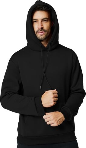 Mens Hooded Sweatshirt Casual Long Sleeve Fleece Hoodies Drawstring Workout Pullover with Kanga Pocket in Saudi Arabia