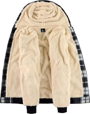 ZITY Heavy Hoodies for Men Plaid Flannel Jacket Warm Sherpa Fleece Lined Coat Winter Full Zip Up Sweatshirt in Kuwait