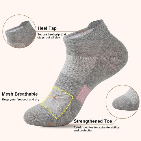American Trends Running Ankle Socks Womens Athletic Workout No Show Socks for Women Cushioned Low Cut Socks 5 Pairs Size 5-9 in Saudi Arabia