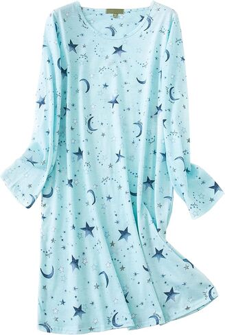 PNAEONG 3 Pack Women's Nightgown, Long Sleeve Sleep Shirts Comfy Soft Nightshirt Women Pajama Sleep Dress Cotton Sleepwear in Saudi Arabia