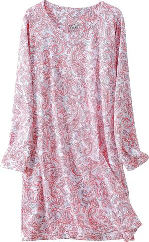 PNAEONG 3 Pack Women's Nightgown, Long Sleeve Sleep Shirts Comfy Soft Nightshirt Women Pajama Sleep Dress Cotton Sleepwear in Saudi Arabia