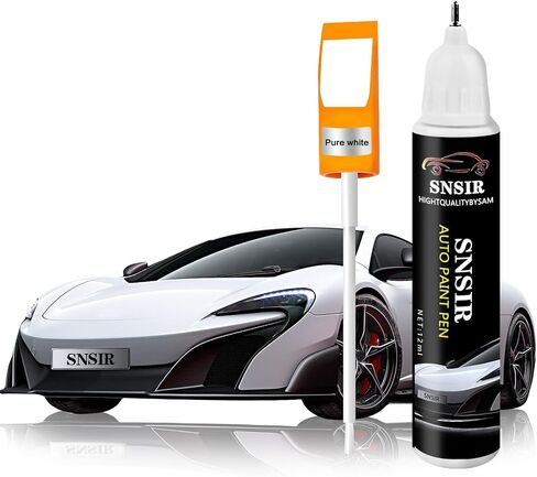 Touch Up Paint For Cars, Automotive White Car Paint Pen Scratch Repair Two-In-One Touch Up Paint, Premium Car Scratch Remover for Deep Scratches 0.4 fl oz (Pure White) in Saudi Arabia