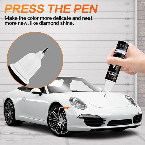 Touch Up Paint For Cars, Automotive White Car Paint Pen Scratch Repair Two-In-One Touch Up Paint, Premium Car Scratch Remover for Deep Scratches 0.4 fl oz (Pure White) in Saudi Arabia