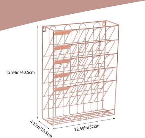 Desk Organizer, 5 Tier Hanging File Organizer, Wall Mount Document Letter Tray Storage Rack for Office Home Dormitory, Gold in Saudi Arabia