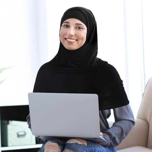 Handepo الحجاب الفوري جيرسي الحجاب للنساء مسلم وشاح الرأس خفيفة الوزن طويلة لينة الحجاب شال تمتد وشاح التفاف in Saudi Arabia