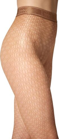 Wolford Fine Net Tights for Women Graphic Pattern Mat Finish Sheer Hosiery Elastic Logo Waistband Sheer Pantyhose Stockings in Saudi Arabia