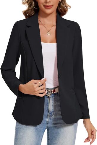 MINTLIMIT Blazers for Women Long Sleeve Button Front Blazer Lapel Business Casual Work Office Suit Jackets with Pockets in Saudi Arabia