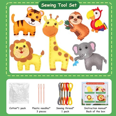 مجموعة خياطة ميونانا للفتيات من سن 8 إلى 12 فنون وحرف يدوية، 6 أنشطة سهلة يمكنك صنعها بنفسك من دمى الحيوانات المحشوة تعلم خياطة الألعاب لهدايا عيد ميلاد الفتيات in Kuwait