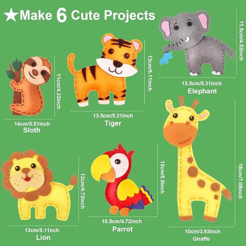 مجموعة خياطة ميونانا للفتيات من سن 8 إلى 12 فنون وحرف يدوية، 6 أنشطة سهلة يمكنك صنعها بنفسك من دمى الحيوانات المحشوة تعلم خياطة الألعاب لهدايا عيد ميلاد الفتيات in Kuwait