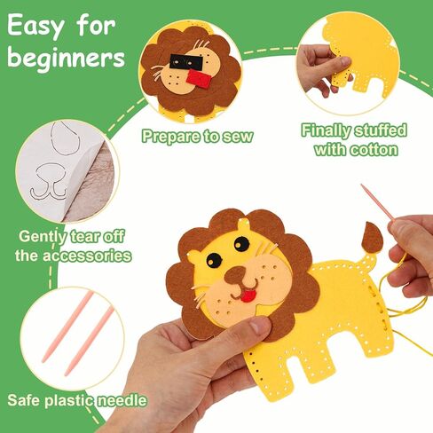 مجموعة خياطة ميونانا للفتيات من سن 8 إلى 12 فنون وحرف يدوية، 6 أنشطة سهلة يمكنك صنعها بنفسك من دمى الحيوانات المحشوة تعلم خياطة الألعاب لهدايا عيد ميلاد الفتيات in Kuwait