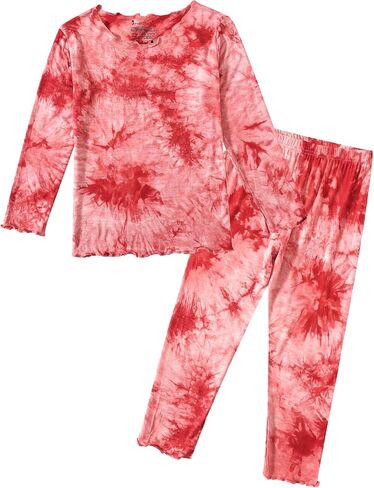 Jimonda Kids Soft Rayon From Bamboo Sleepwear Long Sleeve Boys Girls Pajama Outdoor 2-Piece tops&pant Casual sets Tie Dye PJ in Kuwait