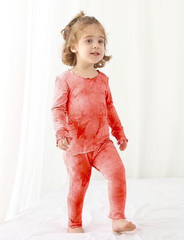 Jimonda Kids Soft Rayon From Bamboo Sleepwear Long Sleeve Boys Girls Pajama Outdoor 2-Piece tops&pant Casual sets Tie Dye PJ in Kuwait