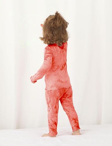 Jimonda Kids Soft Rayon From Bamboo Sleepwear Long Sleeve Boys Girls Pajama Outdoor 2-Piece tops&pant Casual sets Tie Dye PJ in Kuwait