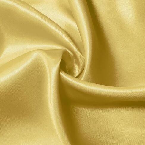 KKJIAF Gold Satin Fabric, 63" Wide Shiny Silky Fabric for Dress, Shirts, Table Runner, Napkin, Tablecloth, Wedding Decor, DIY Crafts, 1 Yard in Kuwait