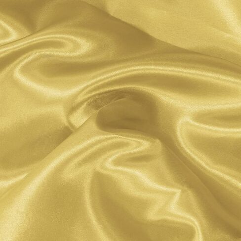 KKJIAF Gold Satin Fabric, 63" Wide Shiny Silky Fabric for Dress, Shirts, Table Runner, Napkin, Tablecloth, Wedding Decor, DIY Crafts, 1 Yard in Kuwait