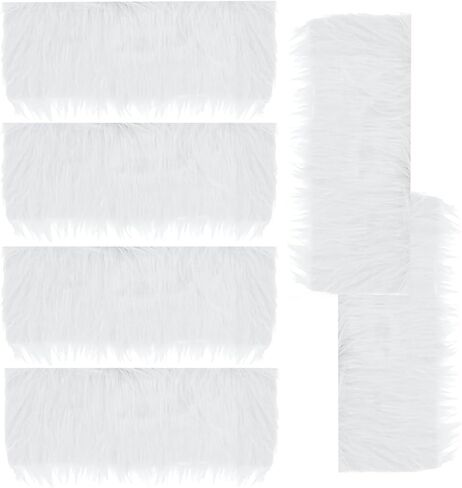 Faux Fur Fabric Christmas Winter Squares Shaggy Fur Fabric Patches White 10x15 Inch for DIY Craft Hobby Halloween Winter Costume Decoration in Saudi Arabia