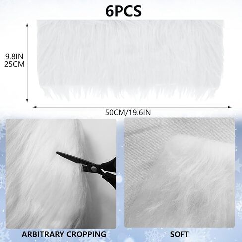 Faux Fur Fabric Christmas Winter Squares Shaggy Fur Fabric Patches White 10x15 Inch for DIY Craft Hobby Halloween Winter Costume Decoration in Saudi Arabia