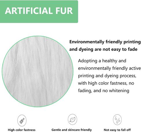 Faux Fur Fabric Christmas Winter Squares Shaggy Fur Fabric Patches White 10x15 Inch for DIY Craft Hobby Halloween Winter Costume Decoration in Saudi Arabia