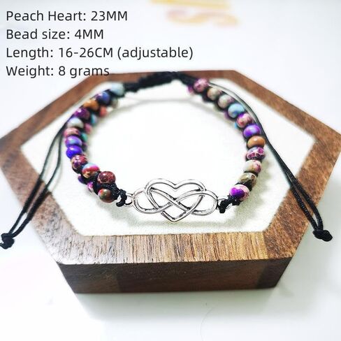 For Granddaughter - For You Are Always In Mine Beads Bracelet, Double Layer Natural Stone Beaded Wrap Infinity Heart Charm Gift Jewelry in Kuwait