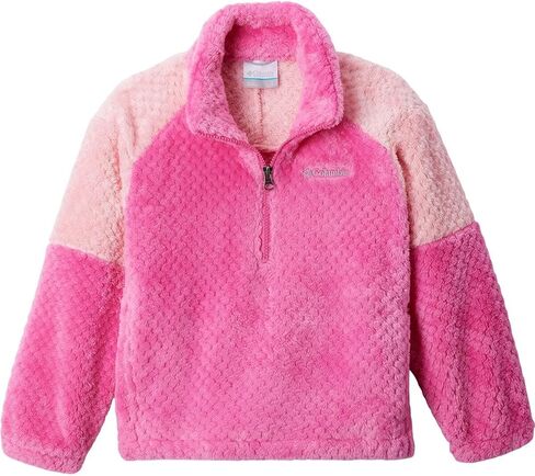 Columbia Youth Girls Fire Side II Sherpa Half Zip, Pink Ice/Pink Orchid, Large in Saudi Arabia