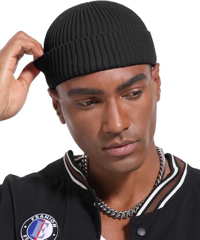 قبعة صياد قصيرة من Swag للرجال والنساء، قبعة منسوجة من الصوف الناعم، قبعة صغيرة للساعة، قبعات شتوية دافئة، قبعة جمجمة in Kuwait
