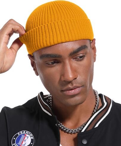 قبعة صياد قصيرة من Swag للرجال والنساء، قبعة منسوجة من الصوف الناعم، قبعة صغيرة للساعة، قبعات شتوية دافئة، قبعة جمجمة in Kuwait
