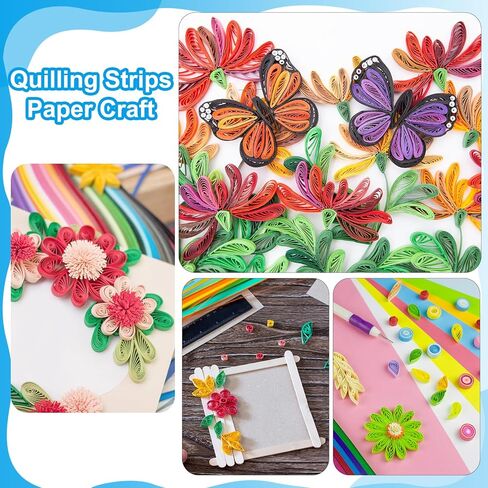 PATIKIL 540 x 3mm Rainbow Quilling Strips Paper,240 Pcs Origami Paper Quilling Strip for Art DIY Hand Craft Christmas, Gradient Black White in Saudi Arabia