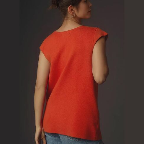 Hixiaohe Knit Sweater Vest for Women Sleeveless Cardigan V Neck Button Tank Tops Womens Fashion Casual Summer Dress Waistcoat(Red,S), Small in Kuwait